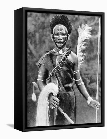A Kikuyu Warrior, Kenya, 1936-Martin Johnson-Framed Premier Image Canvas