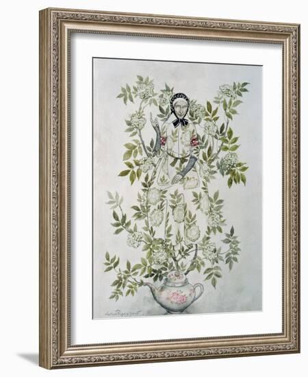 a Kindly-Looking Old Woman, illustration to 'Elder Tree Mother' from 'Fairy Tales'-Arthur Rackham-Framed Giclee Print