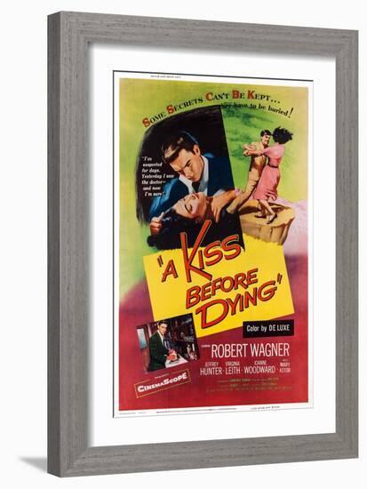 A Kiss before Dying, Top from Left: Virginia Leith, Robert Wagner; Bottom Left: Robert Wagner, 1956-null-Framed Premium Giclee Print