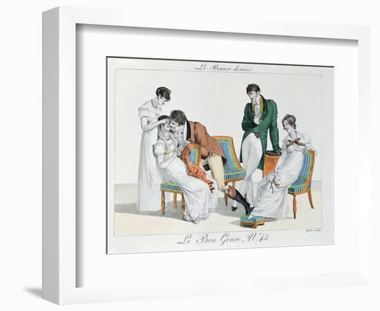 A Kissing Game, Early Nineteenth Century-French School-Framed Giclee Print