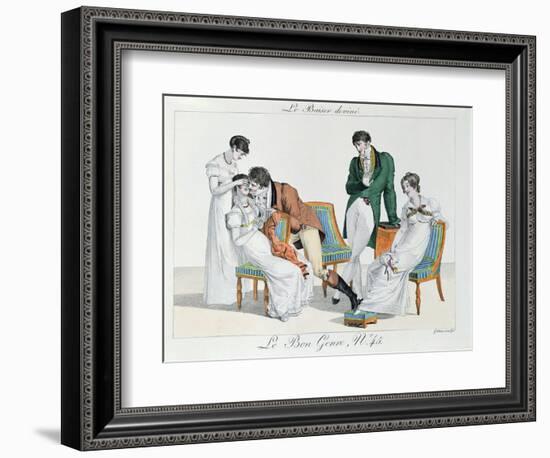 A Kissing Game, Early Nineteenth Century-French School-Framed Giclee Print