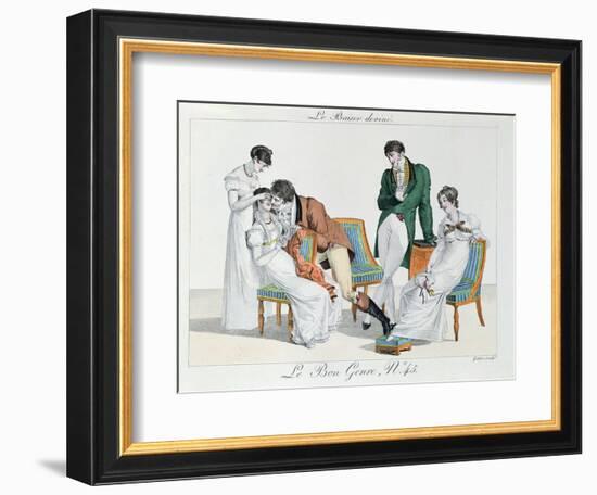 A Kissing Game, Early Nineteenth Century-French School-Framed Giclee Print