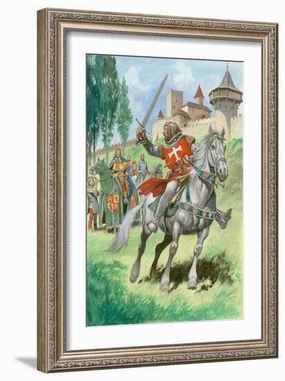 A Knight Outside a Castle-Peter Jackson-Framed Giclee Print