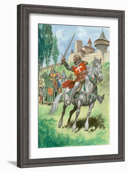 A Knight Outside a Castle-Peter Jackson-Framed Giclee Print