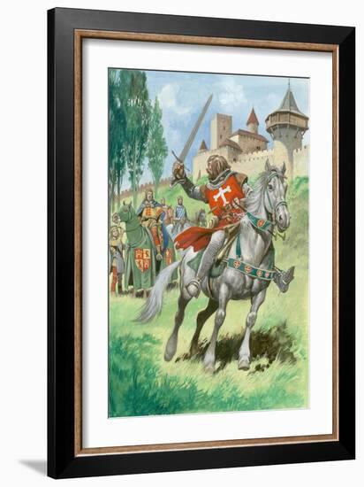 A Knight Outside a Castle-Peter Jackson-Framed Giclee Print