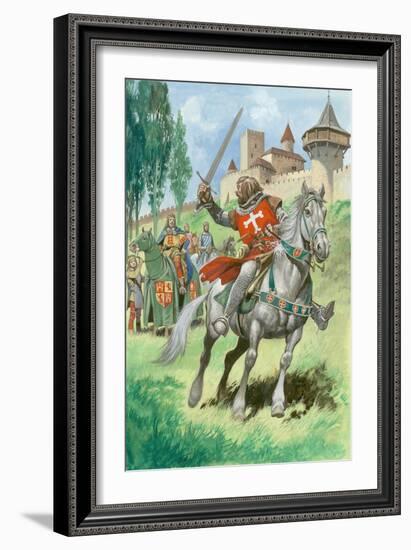 A Knight Outside a Castle-Peter Jackson-Framed Giclee Print