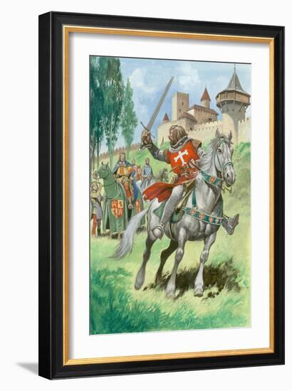A Knight Outside a Castle-Peter Jackson-Framed Giclee Print