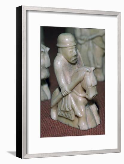 A Knight - The Lewis Chessmen, (Norwegian?), c1150-c1200. Artist: Unknown-Unknown-Framed Giclee Print