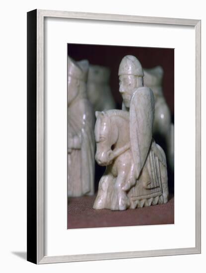 A Knight - The Lewis Chessmen, (Norwegian?), c1150-c1200. Artist: Unknown-Unknown-Framed Giclee Print