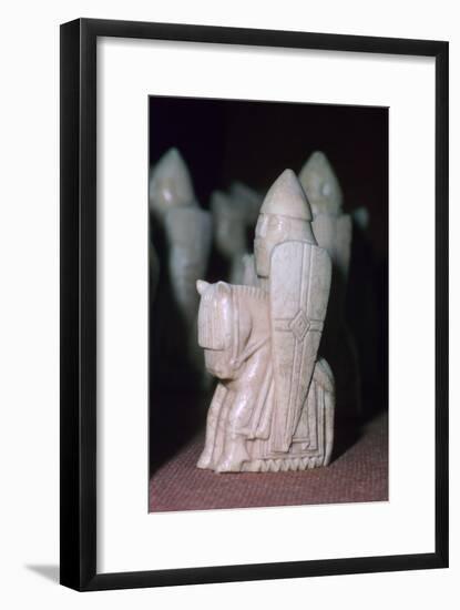 A Knight - The Lewis Chessmen, (Norwegian?), c1150-c1200. Artist: Unknown-Unknown-Framed Giclee Print