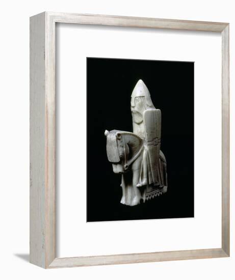 A Knight - The Lewis Chessmen, (Norwegian?), c1150-c1200. Artist: Unknown-Unknown-Framed Giclee Print