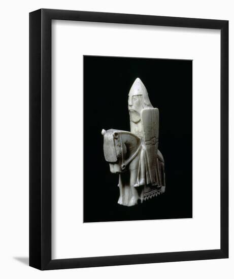 A Knight - The Lewis Chessmen, (Norwegian?), c1150-c1200. Artist: Unknown-Unknown-Framed Giclee Print