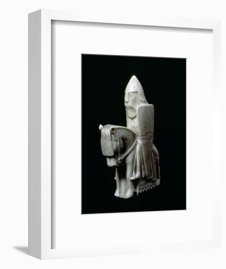 A Knight - The Lewis Chessmen, (Norwegian?), c1150-c1200. Artist: Unknown-Unknown-Framed Giclee Print