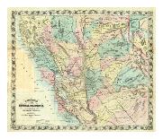New Map of Central California, c.1871-A^ L^ Bancroft-Framed Art Print