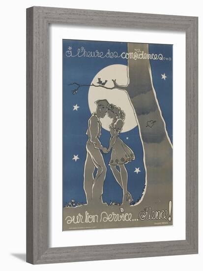 A l'heure des confidences, sur ton service...silence!-null-Framed Giclee Print