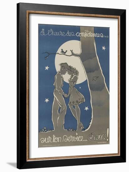 A l'heure des confidences, sur ton service...silence!-null-Framed Giclee Print