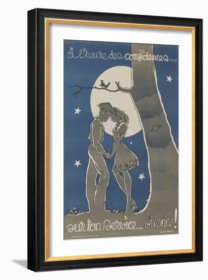 A l'heure des confidences, sur ton service...silence!-null-Framed Giclee Print