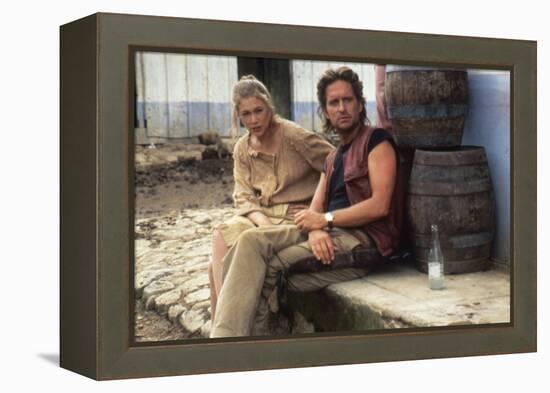 A la poursuite du diamant vert Romancing the stone by Robert Zemeckis with Kathleen Turner and Mich-null-Framed Stretched Canvas