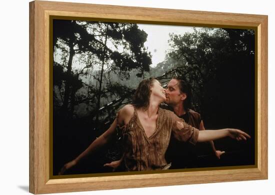 A la poursuite du diamant vert Romancing the stone by Robert Zemeckis with Kathleen Turner and Mich-null-Framed Stretched Canvas