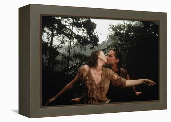 A la poursuite du diamant vert Romancing the stone by Robert Zemeckis with Kathleen Turner and Mich-null-Framed Stretched Canvas