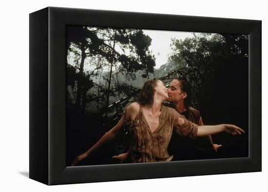 A la poursuite du diamant vert Romancing the stone by Robert Zemeckis with Kathleen Turner and Mich-null-Framed Stretched Canvas