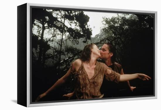 A la poursuite du diamant vert Romancing the stone by Robert Zemeckis with Kathleen Turner and Mich-null-Framed Stretched Canvas