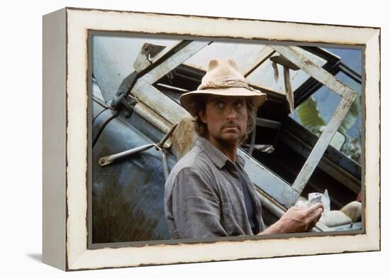 A la poursuite du diamant vert Romancing the stone by Robert Zemeckis with Michael Douglas, 1984 (p-null-Framed Stretched Canvas