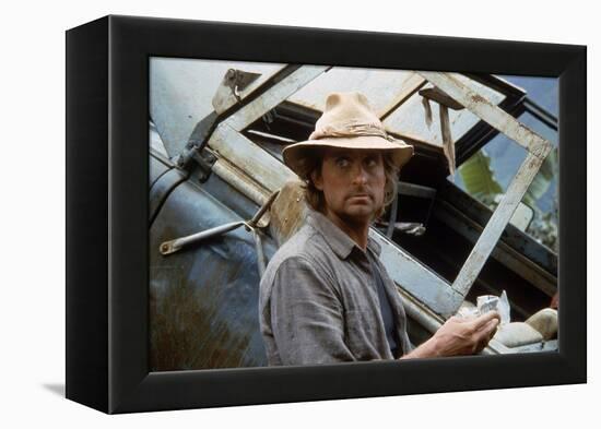 A la poursuite du diamant vert Romancing the stone by Robert Zemeckis with Michael Douglas, 1984 (p-null-Framed Stretched Canvas