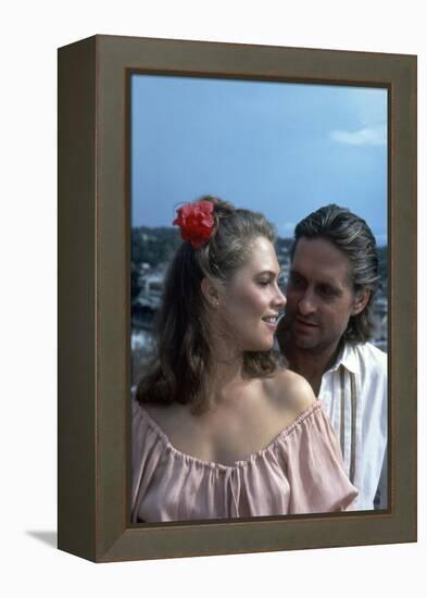 A la poursuite du diamant vert Romancing the stone by Robert Zemeckis with Michael Douglas and Kath-null-Framed Stretched Canvas