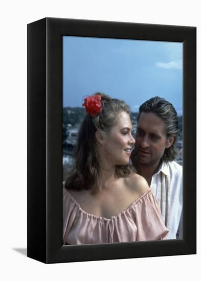 A la poursuite du diamant vert Romancing the stone by Robert Zemeckis with Michael Douglas and Kath-null-Framed Stretched Canvas