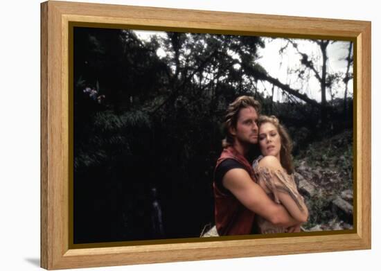 A la poursuite du diamant vert Romancing the stone by Robert Zemeckis with Michael Douglas and Kath-null-Framed Stretched Canvas