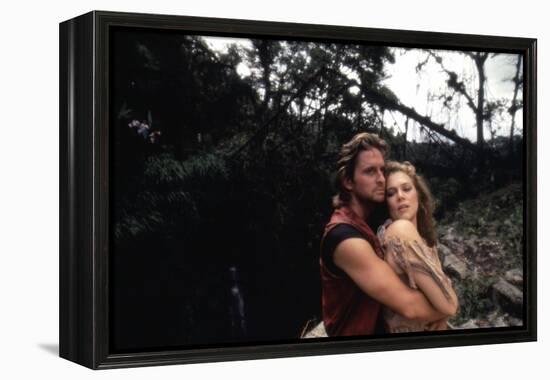 A la poursuite du diamant vert Romancing the stone by Robert Zemeckis with Michael Douglas and Kath-null-Framed Stretched Canvas