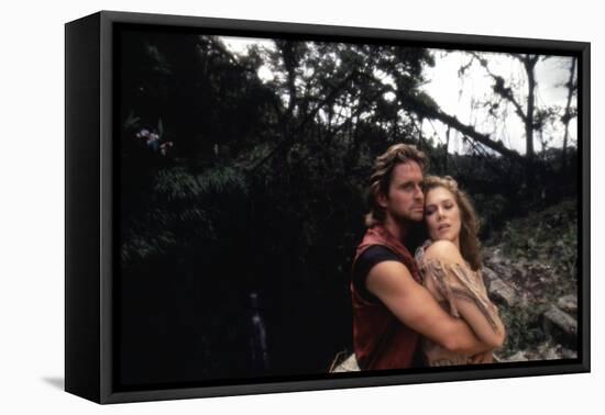 A la poursuite du diamant vert Romancing the stone by Robert Zemeckis with Michael Douglas and Kath-null-Framed Stretched Canvas