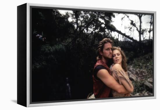 A la poursuite du diamant vert Romancing the stone by Robert Zemeckis with Michael Douglas and Kath-null-Framed Stretched Canvas