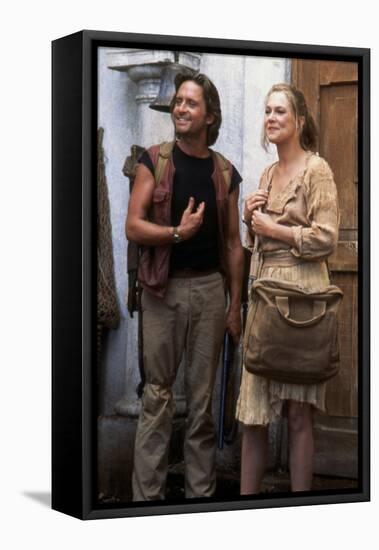 A la poursuite du diamant vert Romancing the stone by Robert Zemeckis with Michael Douglas and Kath-null-Framed Stretched Canvas