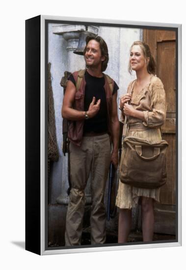 A la poursuite du diamant vert Romancing the stone by Robert Zemeckis with Michael Douglas and Kath-null-Framed Stretched Canvas