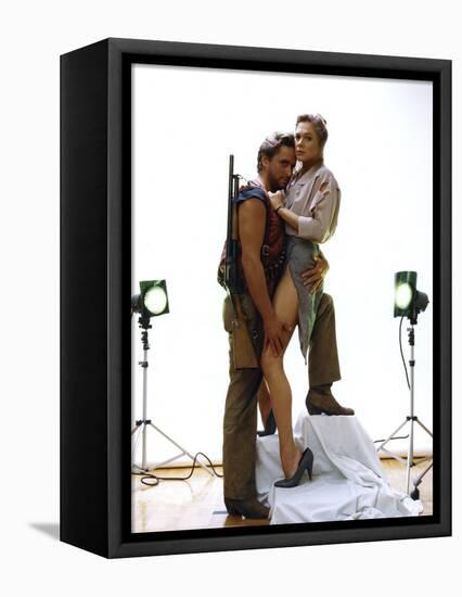 A la poursuite du diamant vert Romancing the stone by Robert Zemeckis with Michael Douglas and Kath-null-Framed Stretched Canvas