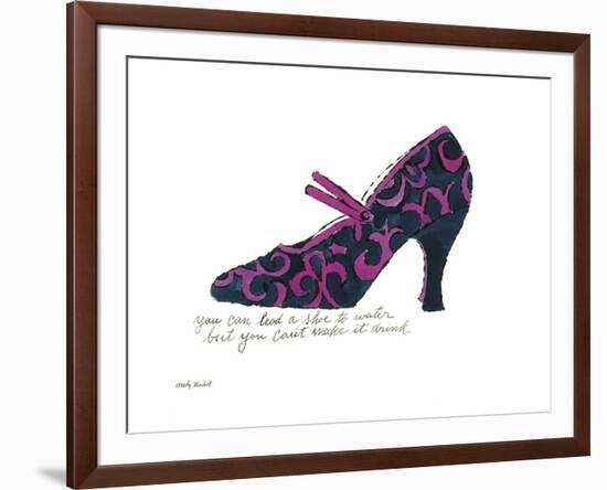 A la Recherche du Shoe Perdu, 1955 (blue & pink shoe)-Andy Warhol-Framed Art Print