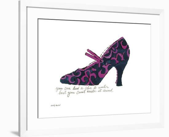 A la Recherche du Shoe Perdu, 1955 (blue & pink shoe)-Andy Warhol-Framed Art Print