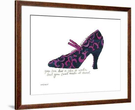 A la Recherche du Shoe Perdu, 1955 (blue & pink shoe)-Andy Warhol-Framed Art Print