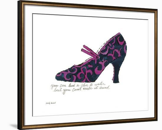 A la Recherche du Shoe Perdu, 1955 (blue & pink shoe)-Andy Warhol-Framed Art Print