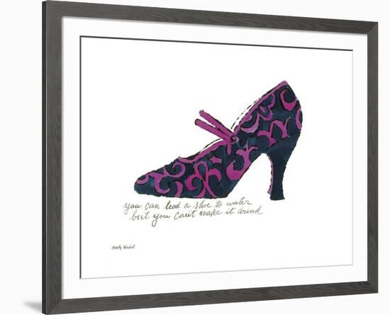 A la Recherche du Shoe Perdu, 1955 (blue & pink shoe)-Andy Warhol-Framed Art Print