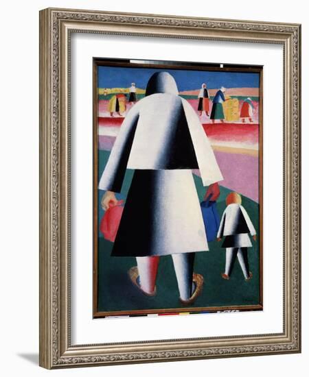 A La Recolte (Martha Et Vanka) (To the Harvest. Martha and Vanka). Une Mere Et Sa Fille, Represente-Kazimir Severinovich Malevich-Framed Giclee Print