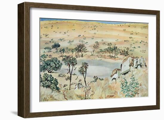 A La Sortie D'un Kpro (Cuvette) Region Du Tehad, from Dessins Et Peintures D'afrique, Executes Au C-Alexander Yakovlev-Framed Giclee Print