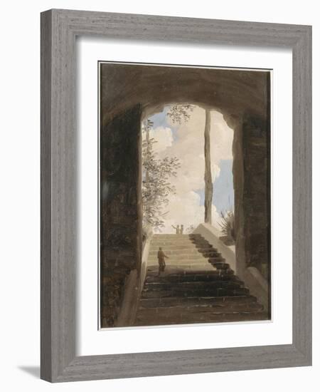 A la villa Farnèse : l'escalier-Pierre Henri de Valenciennes-Framed Giclee Print