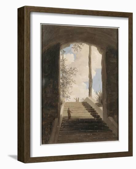 A la villa Farnèse : l'escalier-Pierre Henri de Valenciennes-Framed Giclee Print