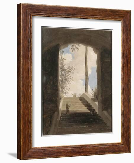 A la villa Farnèse : l'escalier-Pierre Henri de Valenciennes-Framed Giclee Print