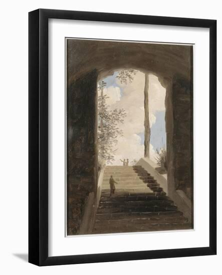 A la villa Farnèse : l'escalier-Pierre Henri de Valenciennes-Framed Giclee Print