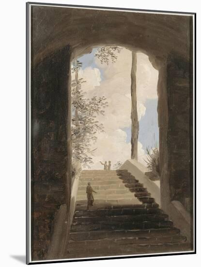 A la villa Farnèse : l'escalier-Pierre Henri de Valenciennes-Mounted Giclee Print