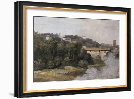 A la villa Farnèse : les maisons sur la colline-Pierre Henri de Valenciennes-Framed Giclee Print